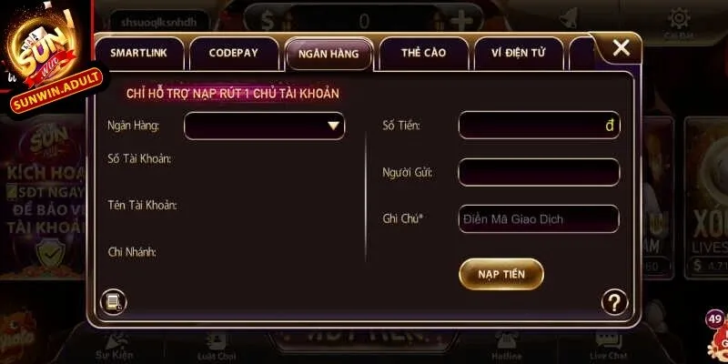 Nạp tiền sunwin 1 Sun Win hiện đang liên kết với nhiều ngân hàng lớn